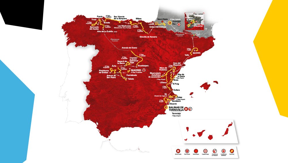 lavuelta's tweet photo. 🇪🇦 3272,2 km, 21 etapas... ¡Nos vemos el 24 de agosto en las Salinas de Torrevieja!
+ info ➡️https://t.co/ACjWwDT4jm

🇬🇧 3272,2 km, 21 stages... See you on August 24th in las Salinas de Torrevieja!
+ info ➡️https://t.co/ACjWwDT4jm

#LaVuelta19 https://t.co/2F3sVQUOTT