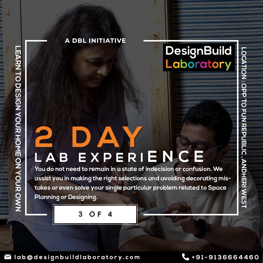 DesignBuildLabo's tweet image. 2 Day Lab Experience empowers you to Plan your House or Office as per your lifestyle. Taught by Industry Experts.

For Enquiry👉Contact:+91-9136664460
Website: bit.ly/2Qk4411
#Design #InteriorDesign #HomeDecor #DesignBuildLab
#interiordesigner #homedesign