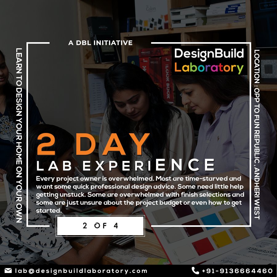 DesignBuildLabo's tweet image. 2 Day Lab Experience empowers you to Plan your House or Office as per your lifestyle. Taught by Industry Experts.

For Enquiry👉Contact:+91-9136664460
Website: bit.ly/2Qk4411
#Design #InteriorDesign #HomeDecor #DesignBuildLab
#interiordesigner #homedesign
