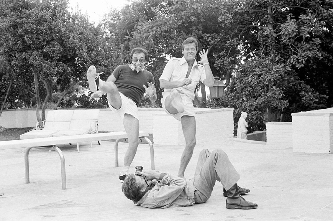 Peter Sellers and Roger Moore, mid 1970’s