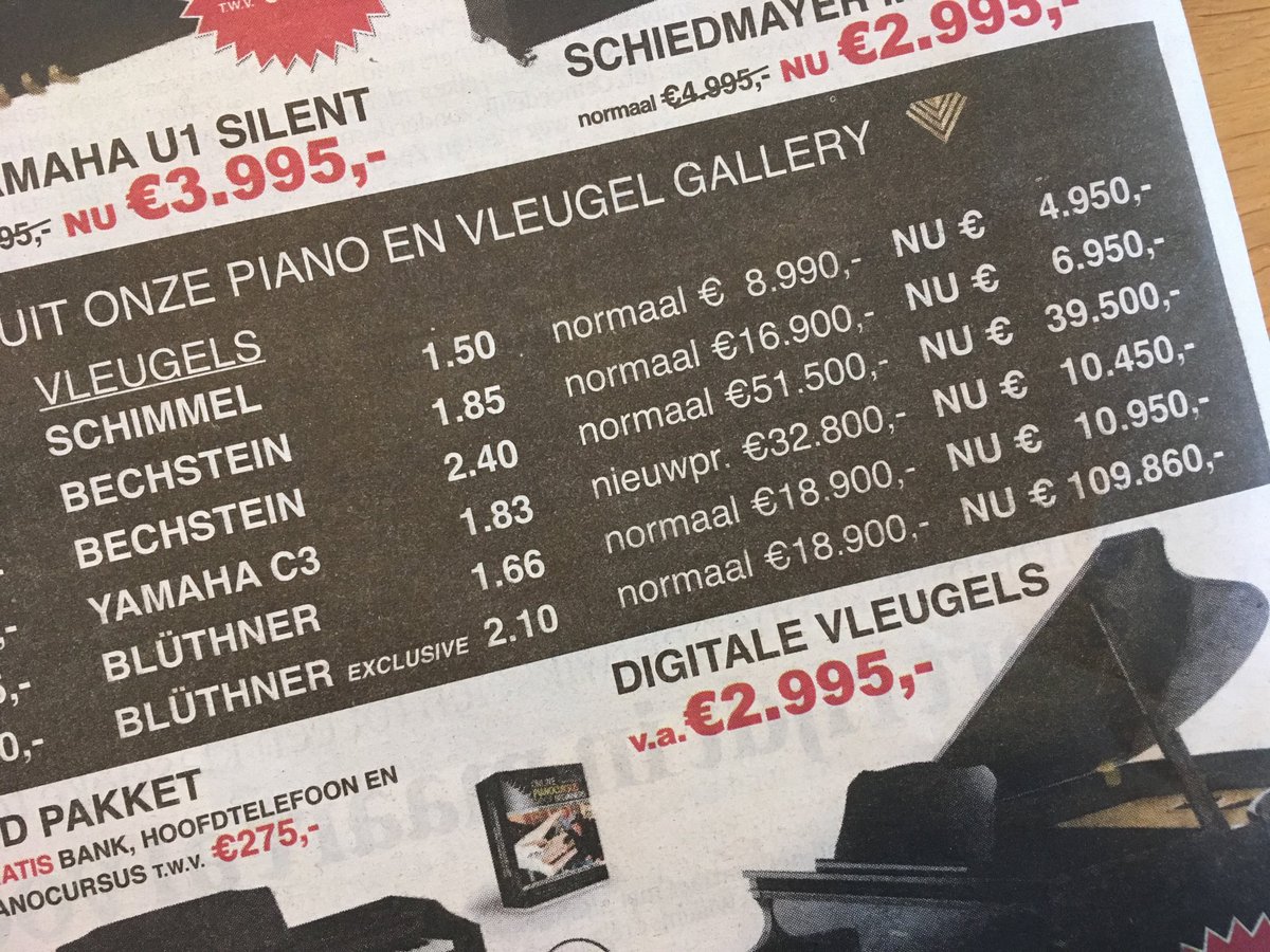 spoinkz's tweet photo. Aanbieding bij een pianoboer: van €18.800, nu voor €109.860. Dat is niet exclusive, maar excessive https://t.co/gLMZBnK0tq
