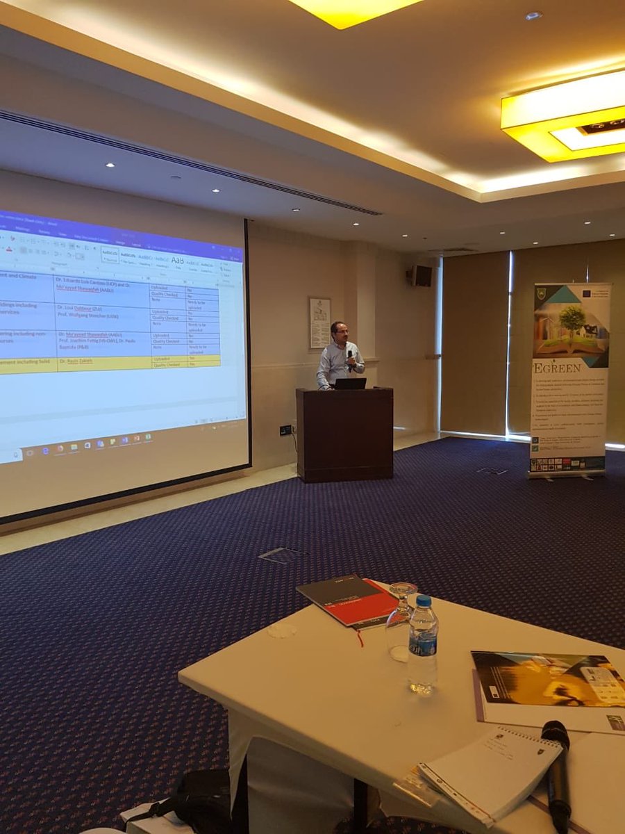 DESIREGJU's tweet photo. Prof. Alaaldeen Al-Halhouli presenting #DESIRE E-Learning platform   in #EGREEN meeting.

#ErasmusPlusJo #ErasmusPlus #Jordan #Germany #Syria #Egypt #Italy #Cyprus 

#GJU #DeadSea https://t.co/NUmoUqskki