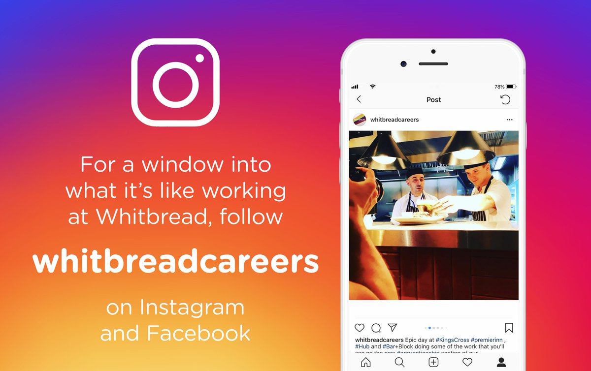 If you want to find out more about life at Whitbread, give whitbreadcareers a follow on #instagram and #Facebook and meet the people and teams behind the UK's leading hospitality brand. It's full of stories and photos giving you an insight into our world and culture.