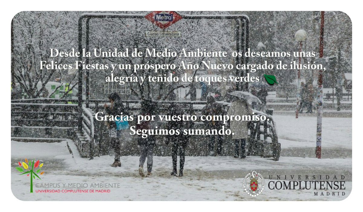 FELICES FIESTAS A TODOS Y A TODAS DESDE LA UNIDAD DE MEDIO AMBIENTE 🎄♻️💚