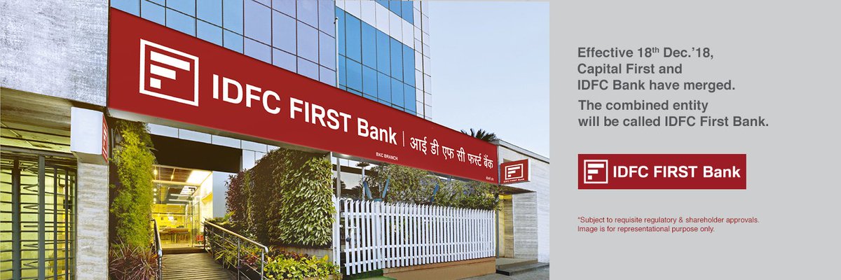 IDFCFIRSTBank's tweet photo. Effective 18th Dec.’18, Capital First and IDFC Bank have merged. The combined entity will be called IDFC First Bank. (subject to requisite regulatory and shareholder approvals)  
Refer https://t.co/Ownoy9zY9S for more details. https://t.co/2PXMkWywZU