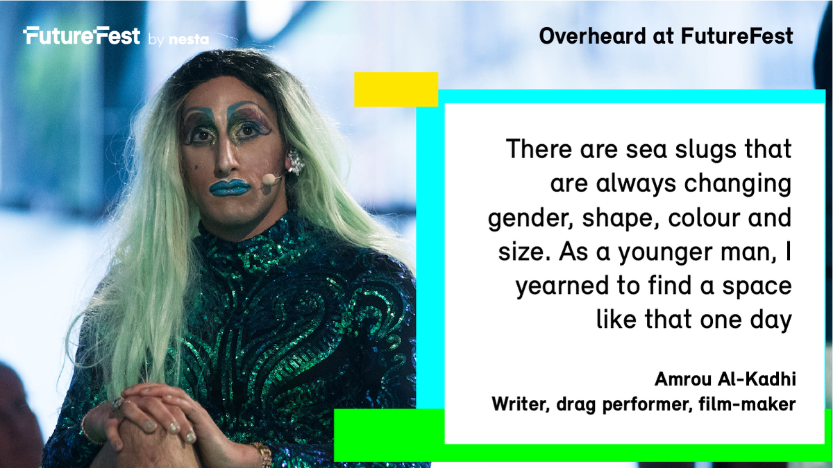 futurefest's tweet photo. From the Marvel series to drag to throwing back a bottle of wine on a Friday night, @Glamrou, @theplayethic, @sarahchurchwell & Charles Leadbeater debated how we escape and where we escape to at #FutureFest18. Listen to their talk here ⇨⇨⇨ https://t.co/hA1RwkxMX7 https://t.co/poyXWmonnj
