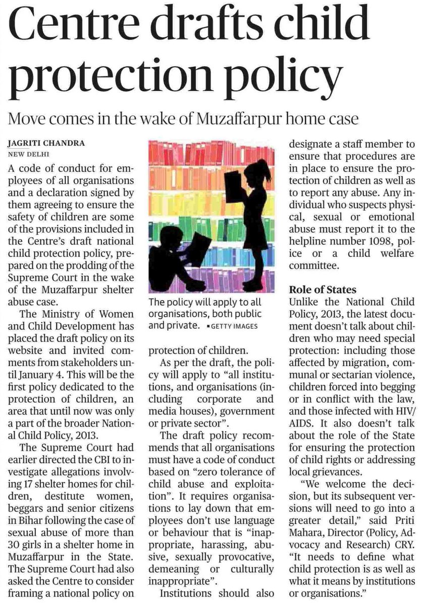 Draft National Child Protection Policy, wcd.nic.in/sites/default/… …

#WCD #India
