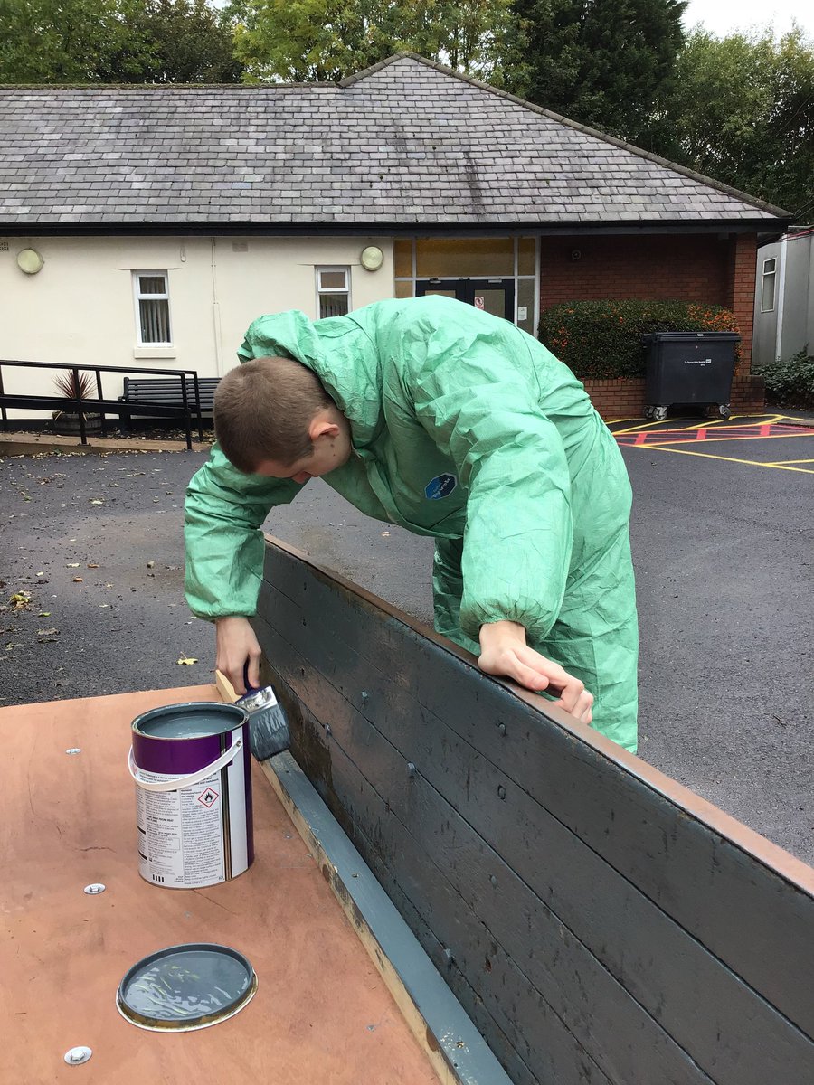 Aaron showcasing his painting skills. He's loving his placement with grounds maintenance.