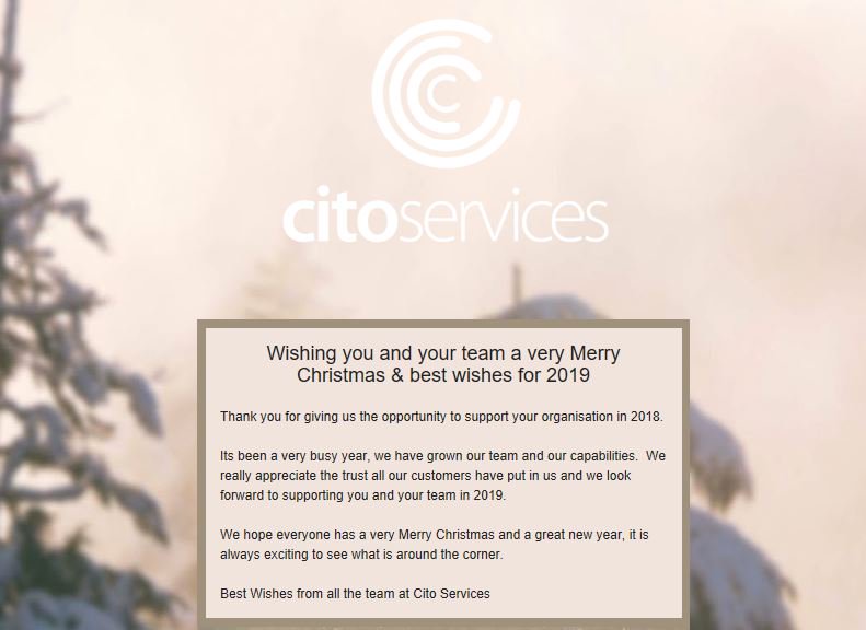 Thank you to everyone who has supported us during 2018.  Wishing you all #HappyChristmas &amp; best wishes for 2019 #HappyNewYear
#Carlisle #Cumbria #FacilitiesServices #ITSupport #CommercialCleaning #Smartworkingtechnology