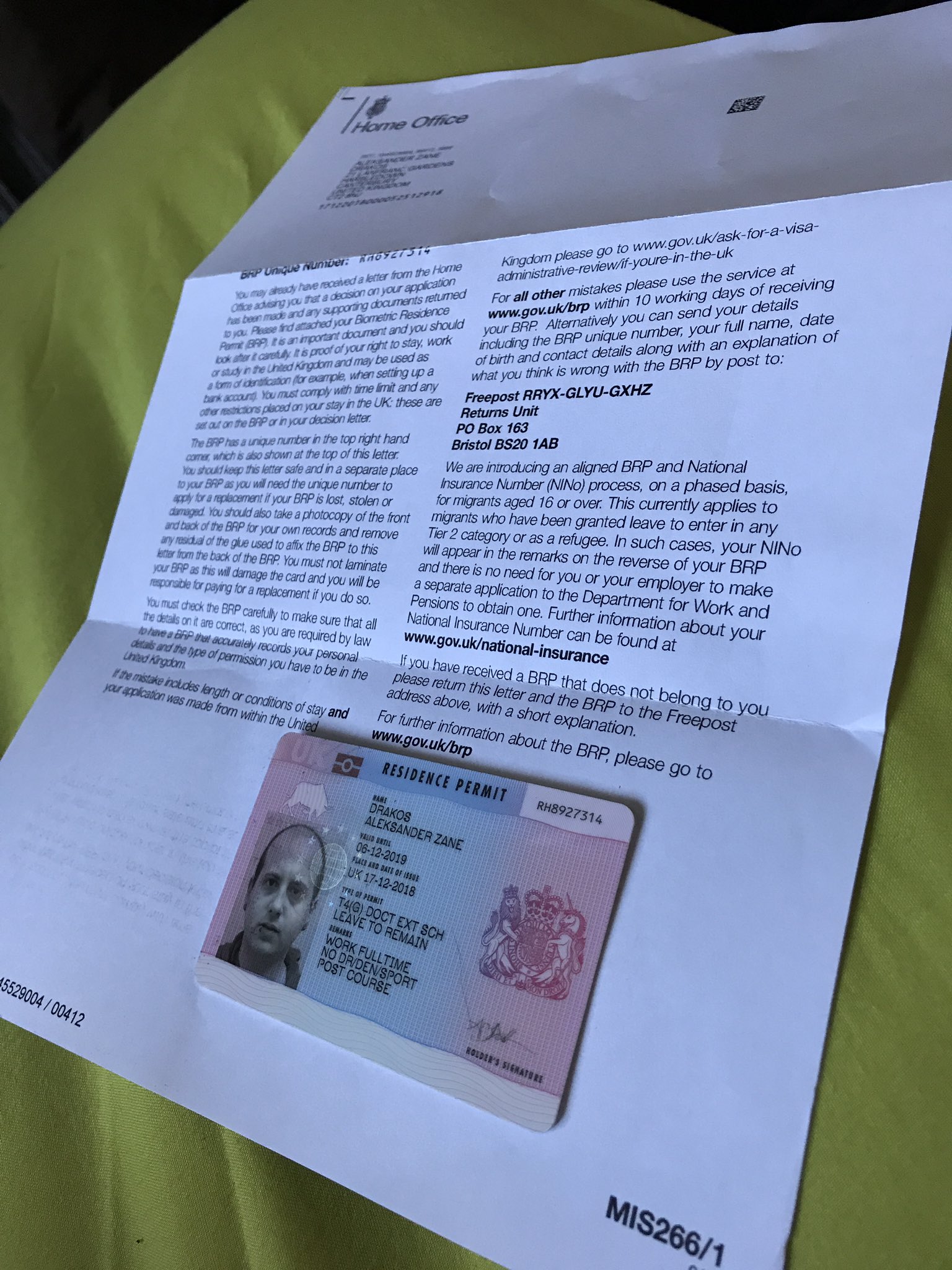 Check spelling or type a new query. National Insurance Number Brp . Leks Drakos Phd Auf Twitter Got My Brp For Another Year In The Uk Now I Just Need To Find A Proper Job