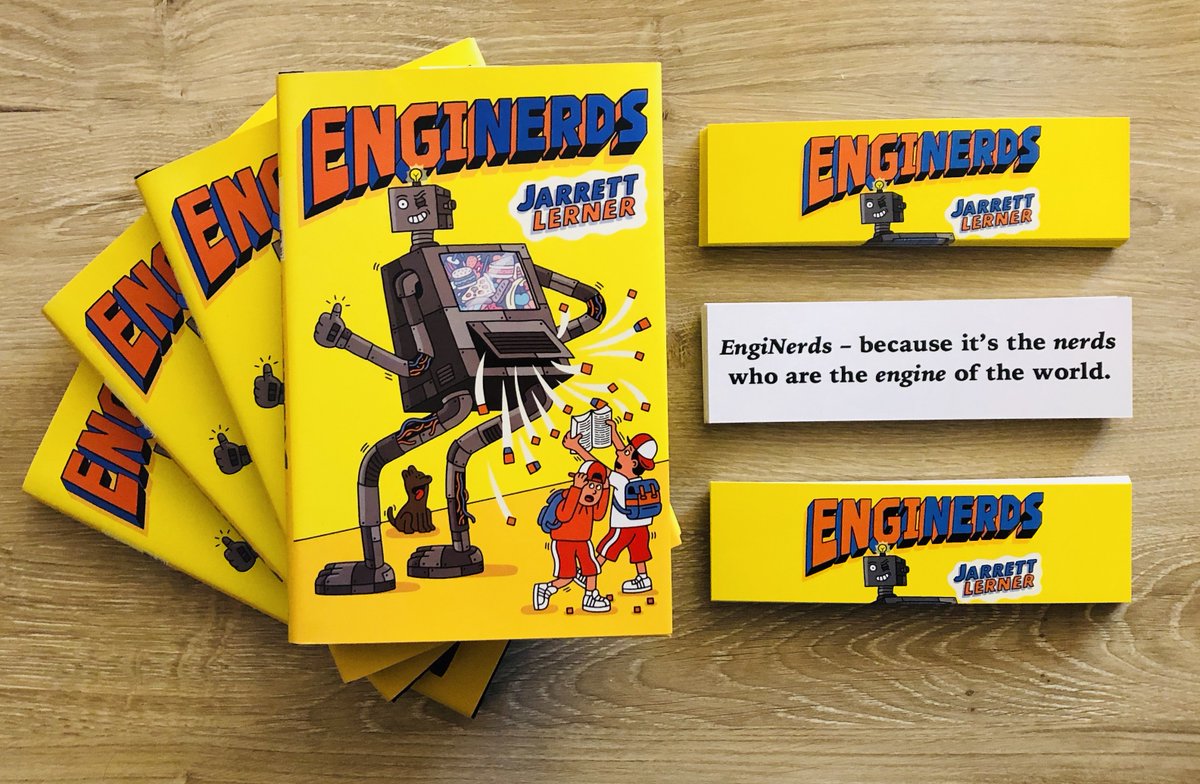 To celebrate being two months from the release of REVENGE OF THE ENGINERDS... a giveaway!

RT/F to enter to win two copies of ENGINERDS, plus one copy each for two friends of your choice! Plus, bookmarks for all!

Bonus fun: comment below with the pals you'd choose as co-winners!