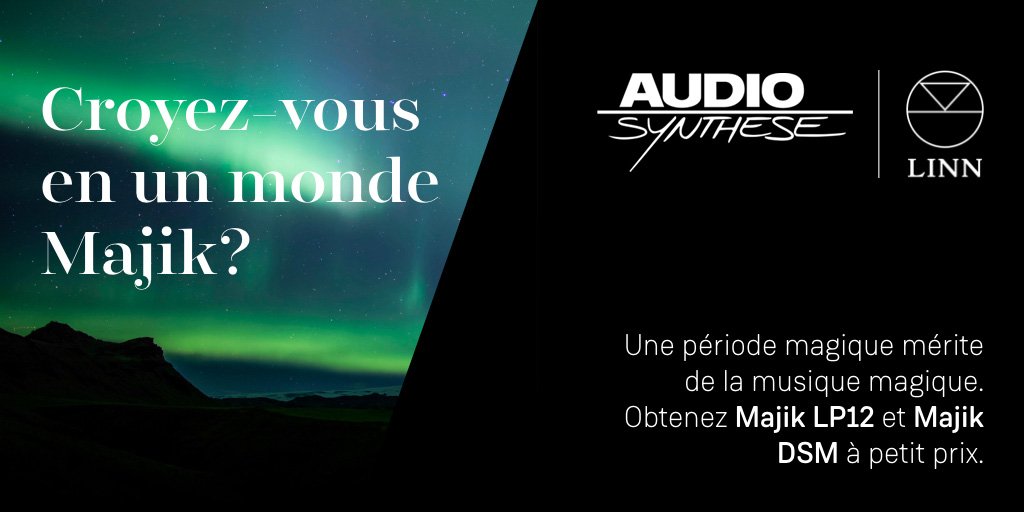 audiosynthese's tweet photo. @linnproducts vient d'améliorer les performances de la Majik LP12.
Vous bénéficiez pour l'achat d'une Majik LP12 et d'un Majik DSM d'un prix d'ensemble de 6000€.
Promotion Linn sur Majik DSM plus Majik LP12, offre valable jusqu'au 29 janvier 2019. https://t.co/PUYCNSjnsd https://t.co/CYuA5CF9NY