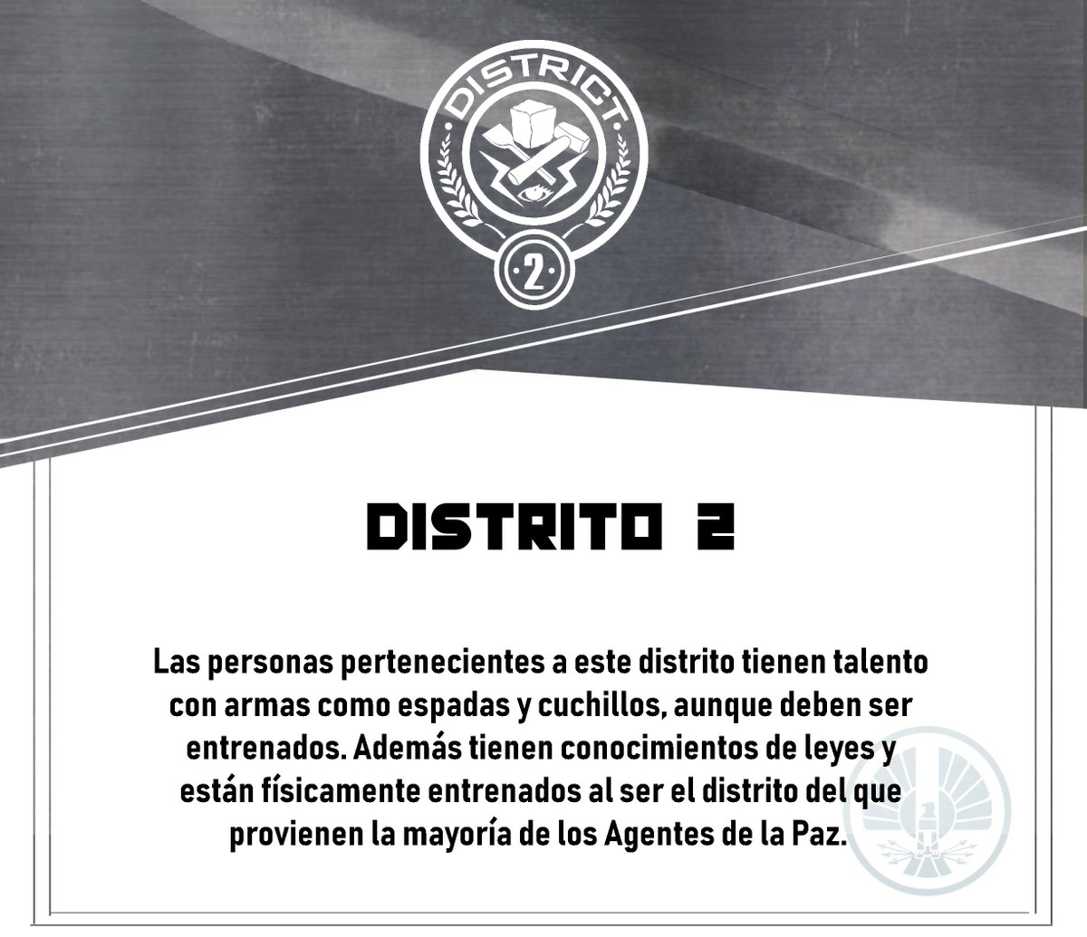 Hora de conocer el siguiente distrito ¡Esta vez nos desplazamos al distrito 2!
El marco de Facebook ya esta disponible tributos 😊
#Hungergames #Rol #Rpg #Ljdh #Losjuegosdelhambre