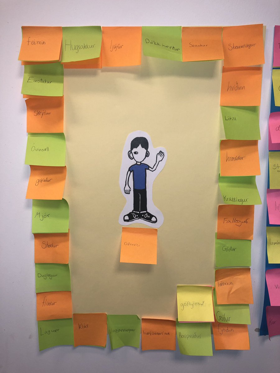 #menntaspjall #arskoli Nemendur í 8. bekk í Árskóla fjölluðu um bókina Undir í haust. Þetta er veggspjald með lýsingarorðum um eina af aðalpersónum sögunnar.