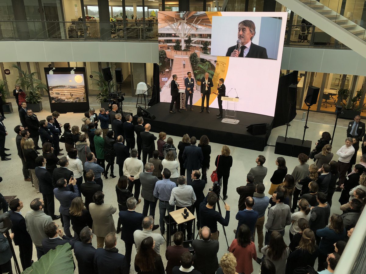 JPCAVENNE1's tweet photo. Inauguration ce jour du #Campus @Avril un superbe bâtiment à l’image des valeurs du groupe. #WeAreAvril https://t.co/oityx66sHp