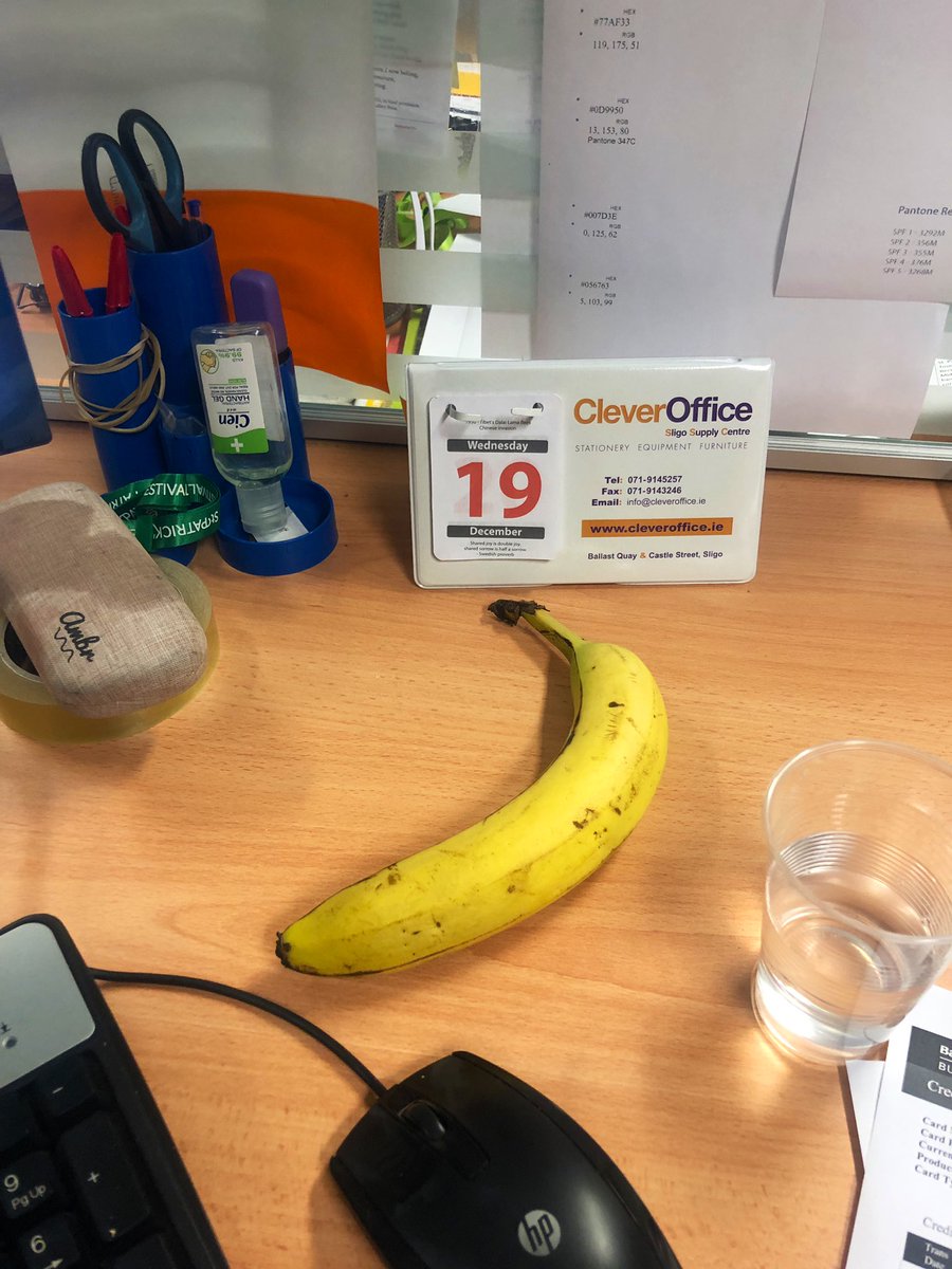 Sure sign it’s Christmas week when Monday’s banana is still sitting on my desk! 
Christmas, confectionary &amp; corporate doughnuts! 😳