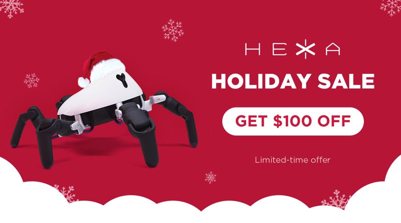VincrossHEXA's tweet image. 🤖Still looking for a robot gift? 🎁Get HEXA today! Don't miss out our biggest promotion of the year - GET $100 OFF on each HEXA! Limited supplies.
vincross.com/hexa
#VincrossRobotics #GetHEXAGetRobotics #ProgrammableRobot #holidaysale #robotfortheholidays
