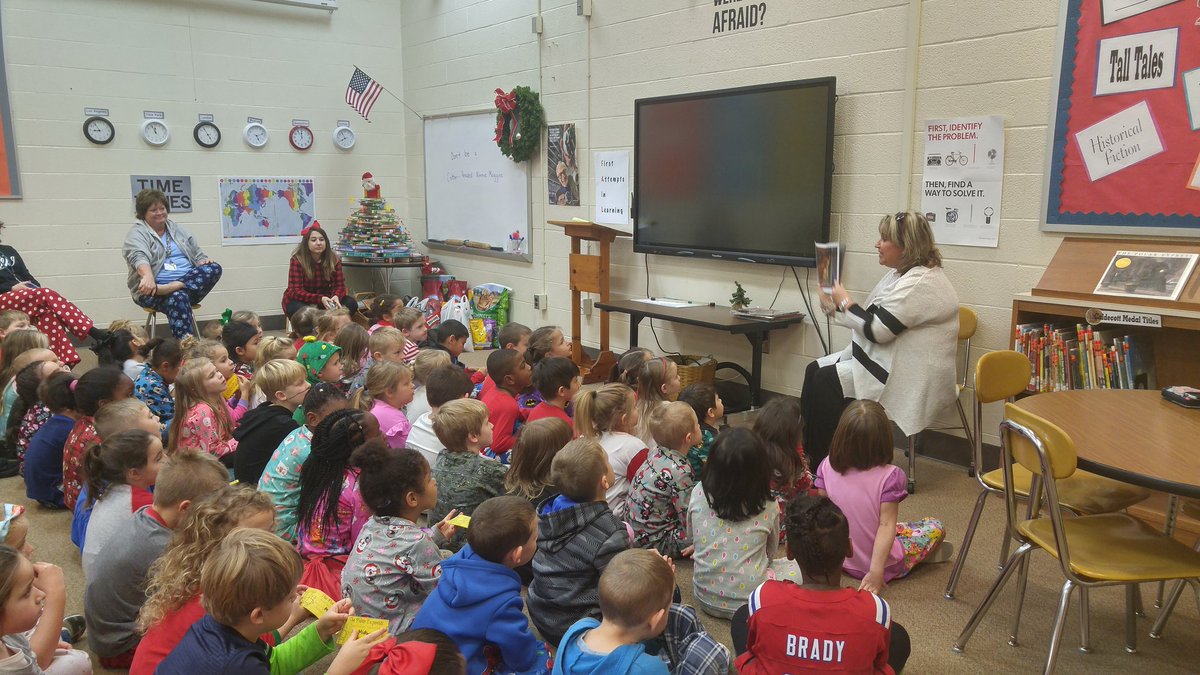 What a wonderful treat to have <a href="/WillardApril/">April Willard</a> read the "Polar Express" to Kindergarten today. Thank you Mrs. Willard for helping us to hear the bells. <a href="/MidwayDCSNC/">Midway Elementary</a> <a href="/dcsnc/">@DCSNC</a> #yourfutureourfocus #TrendthePositive