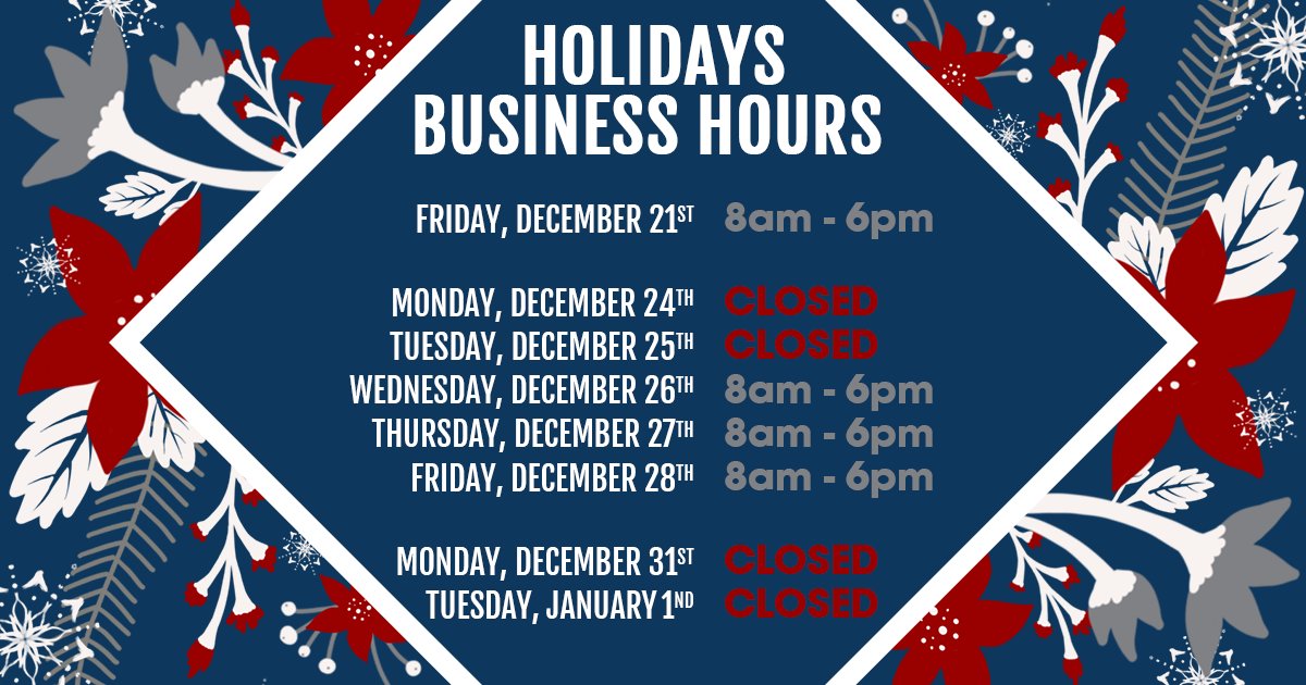 LOEMsolutions's tweet photo. With the upcoming Holidays, we invite you to consult our hours of operation (with the exception of customers who have Platinum maintenance contracts). https://t.co/Fr5hpXSRCD
.
#holidayseason #business #schedule #holiday https://t.co/ZjsIMBmaJv
