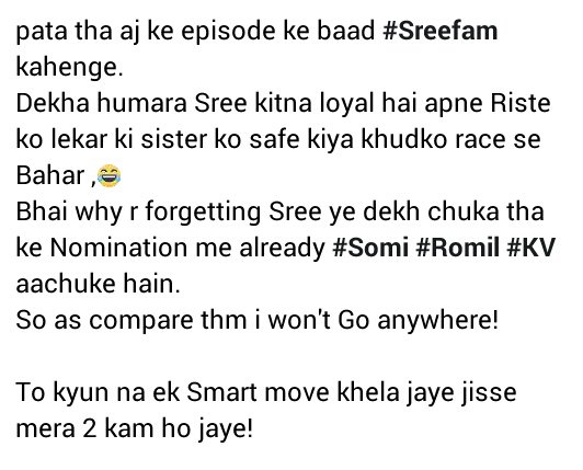 khan_sany47's tweet photo. It's for those #Sreefam who's saying Sree Sacrificed for @ms_dipika
#Sreesanth hasn't Secrificed for #Dipika actually he has played
#Smart_Move !
👇👇
@BiggBoss @ColorsTV @Bhuvneshwarisr1 @TheKhbri @_biggbossfc @TeamSreee @ms_dipika_Fc @BeingMillie27
#BiggBoss12 #BiggBuzz https://t.co/0stQTfoeDk