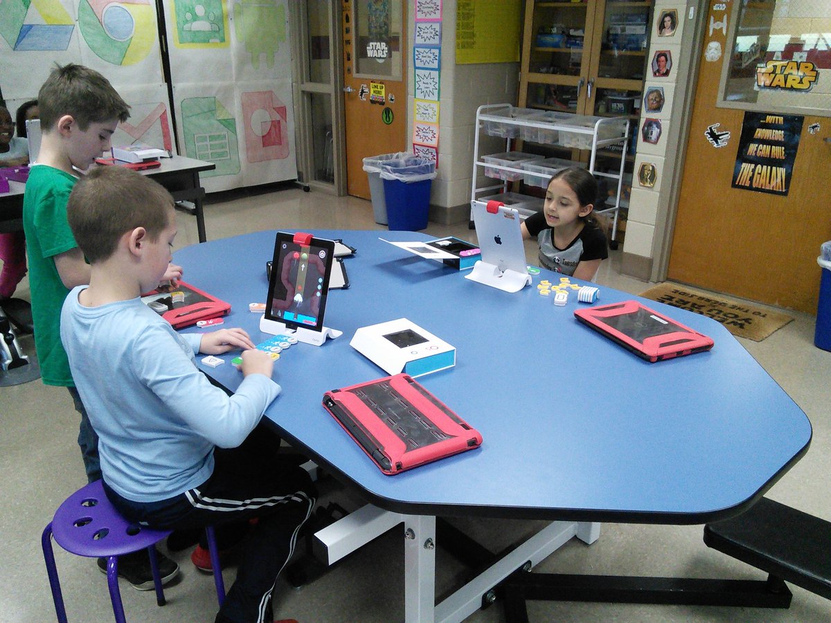 DiscoveryWH's tweet photo. 3rd graders are problem solving while coding on @PlayOsmo CodingJam &amp; Awbie, some tried unplugged activities like @LRUK Code and Go Mouse.  We had a blast today programming! #wilsonsd #discoverywh #discoverywsd #whitfield https://t.co/5Tdk5n32qg