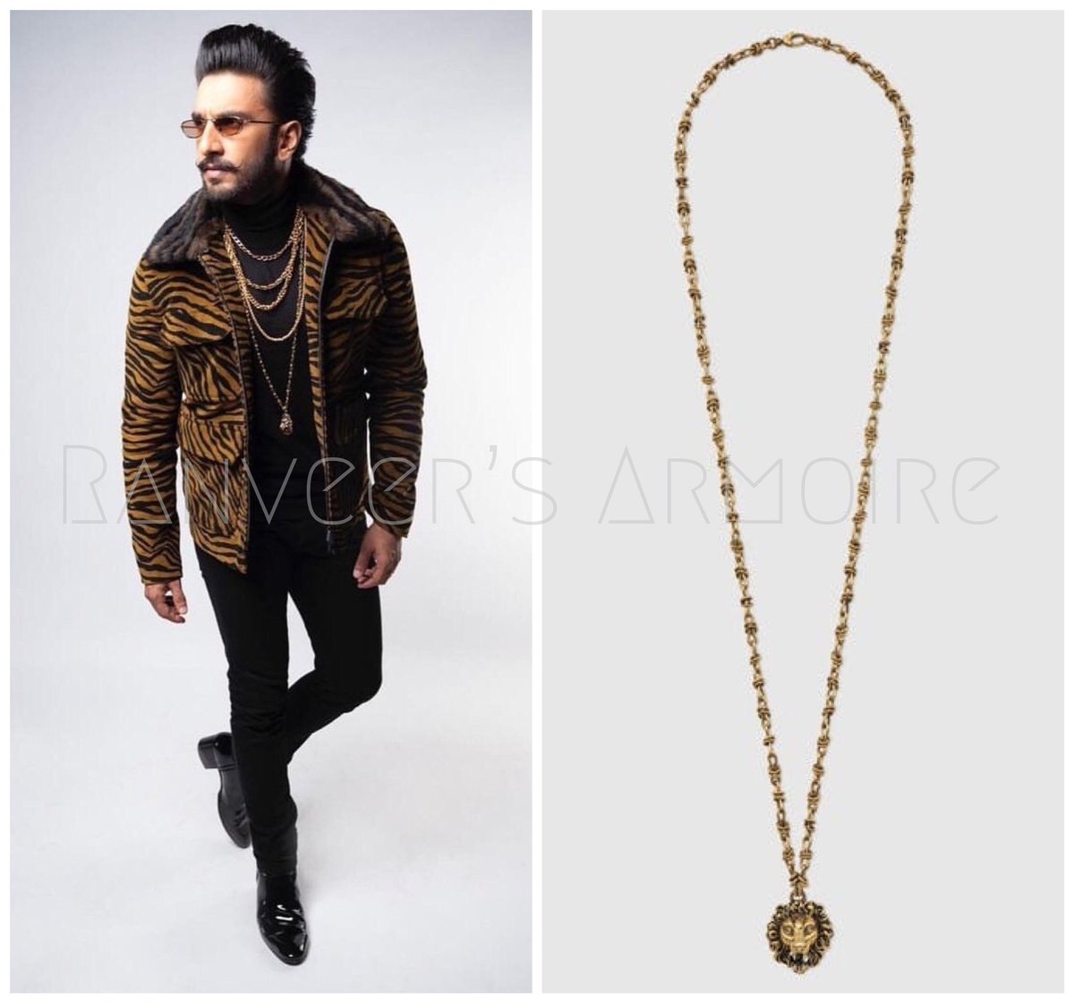 mens gucci lion head necklace