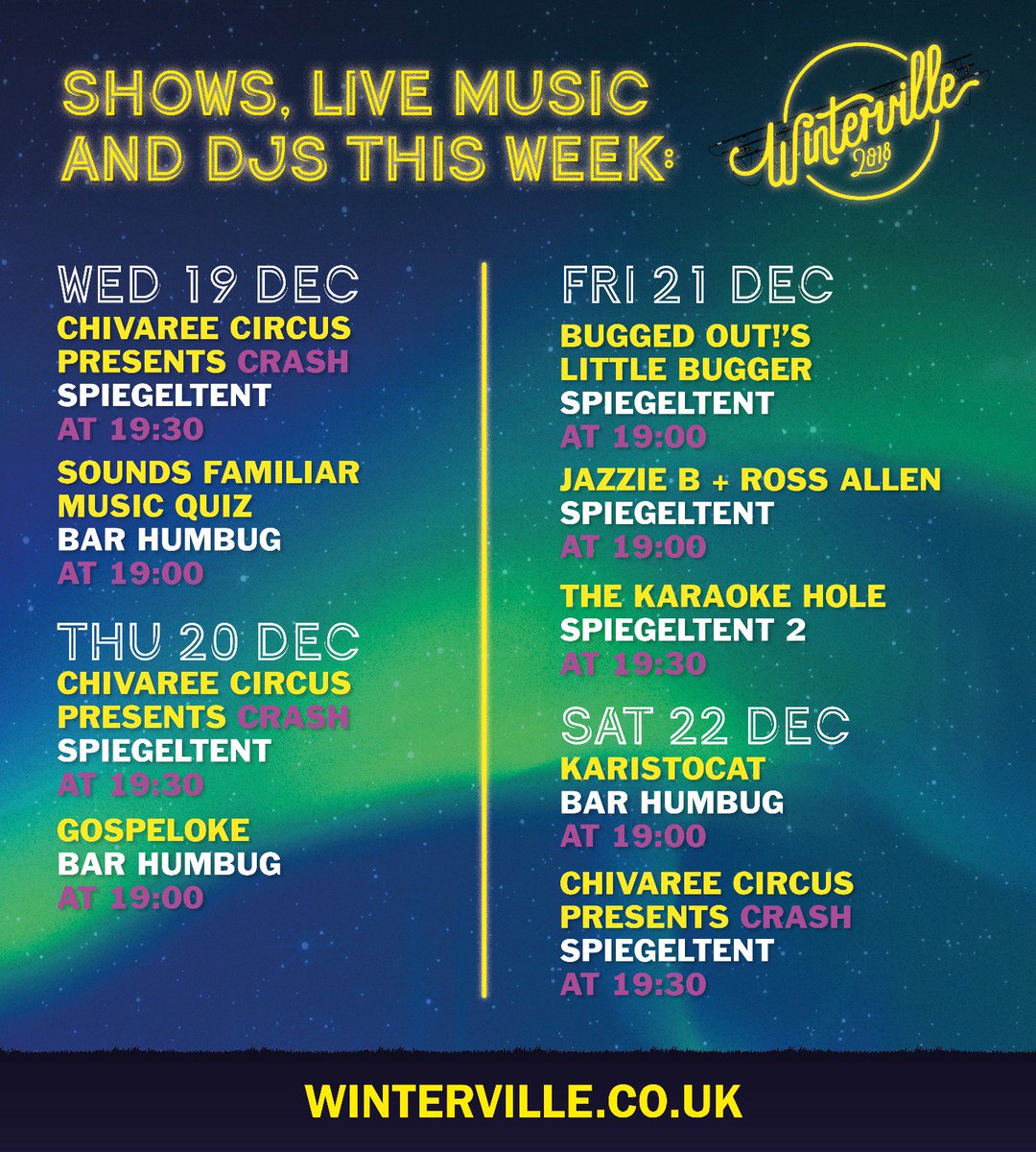 Here's what our FINAL WEEK at #Winterville looks like 🕺 Alongside festive feasting, plonk golfing, roller discoing and MORE. Don't miss it 🎄