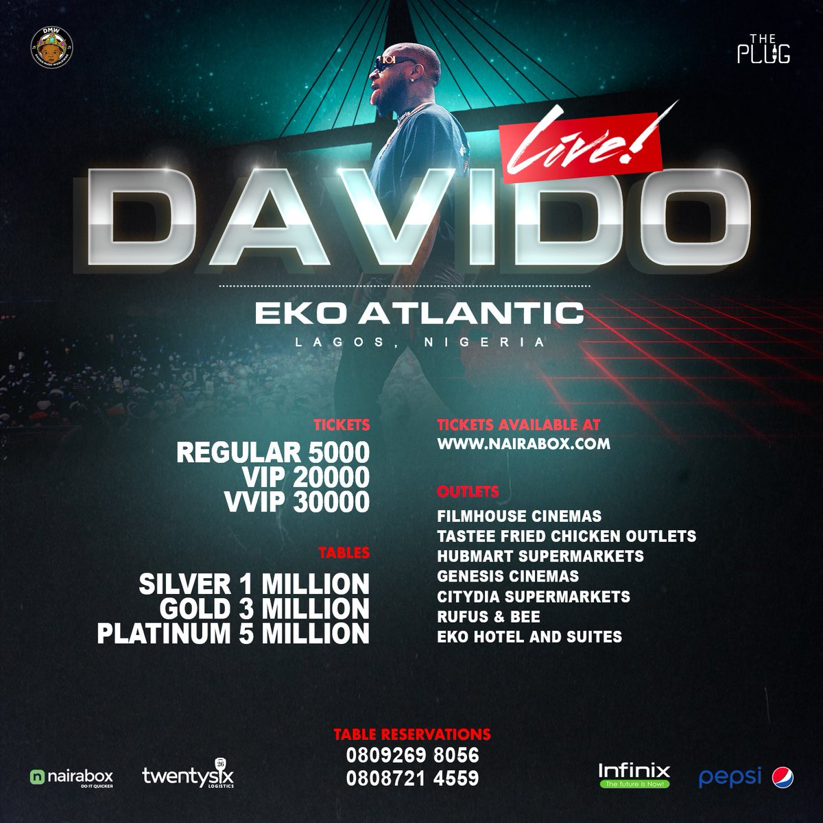 davido's tweet photo. You asked and we listened! In order to give you the best show possible and accommodate all my fans- Davido Live in Concert is moving to a bigger venue!—-Eko Atlantic! 
December 27th, history will be made! Tickets link https://t.co/ud39QRiASK https://t.co/iTNJ4LYmwf