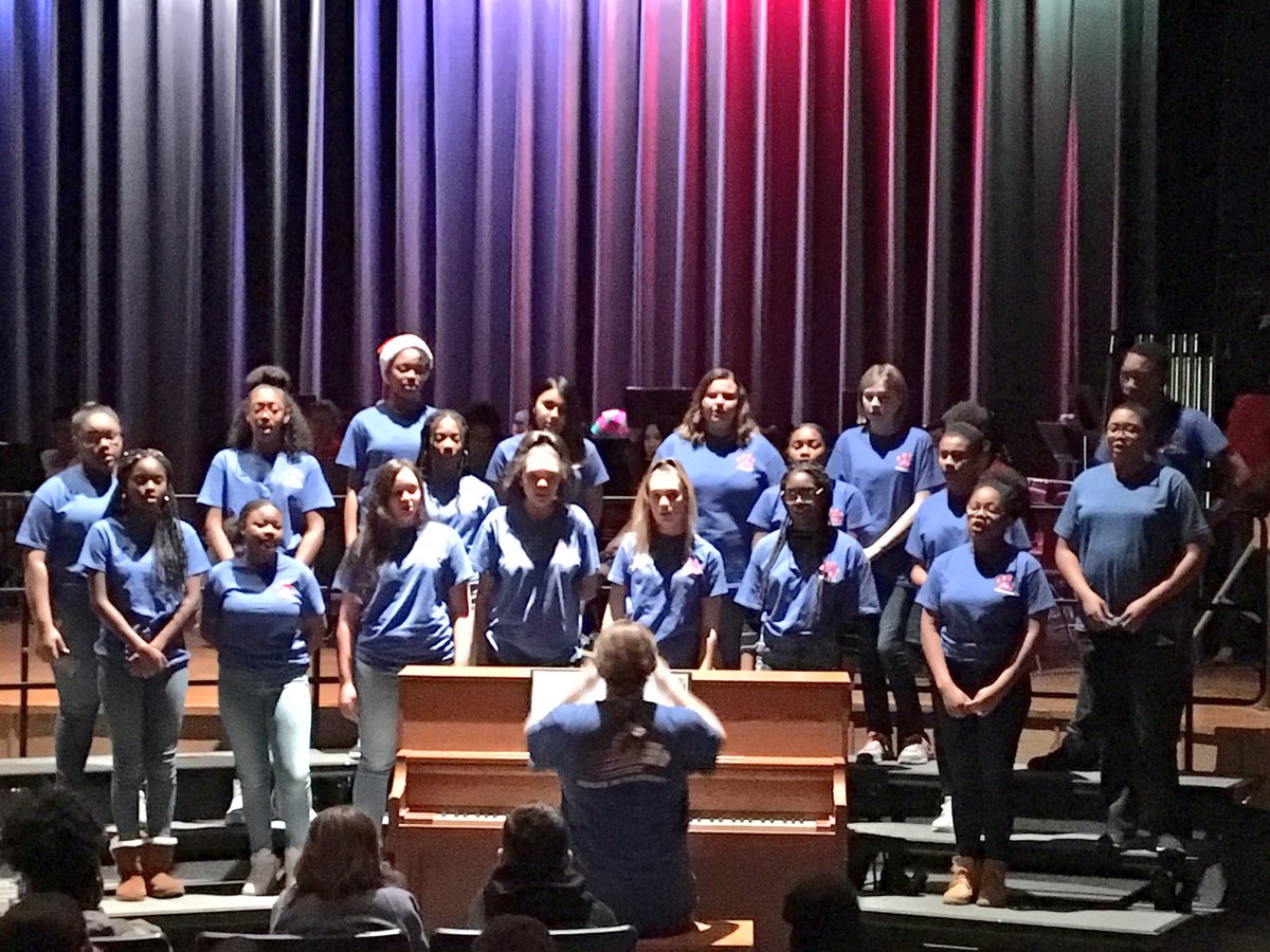 JTruebloodCCPS's tweet photo. Winter assembly showcasing the talented performing arts department. What a treat for the students! https://t.co/pO2fEQPxlG