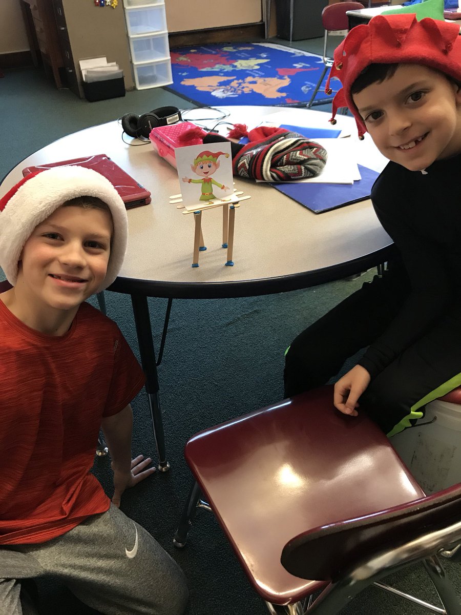 Lyons3rdGrade's tweet photo. Elves on shelves challenge https://t.co/tQHfuAyZwe