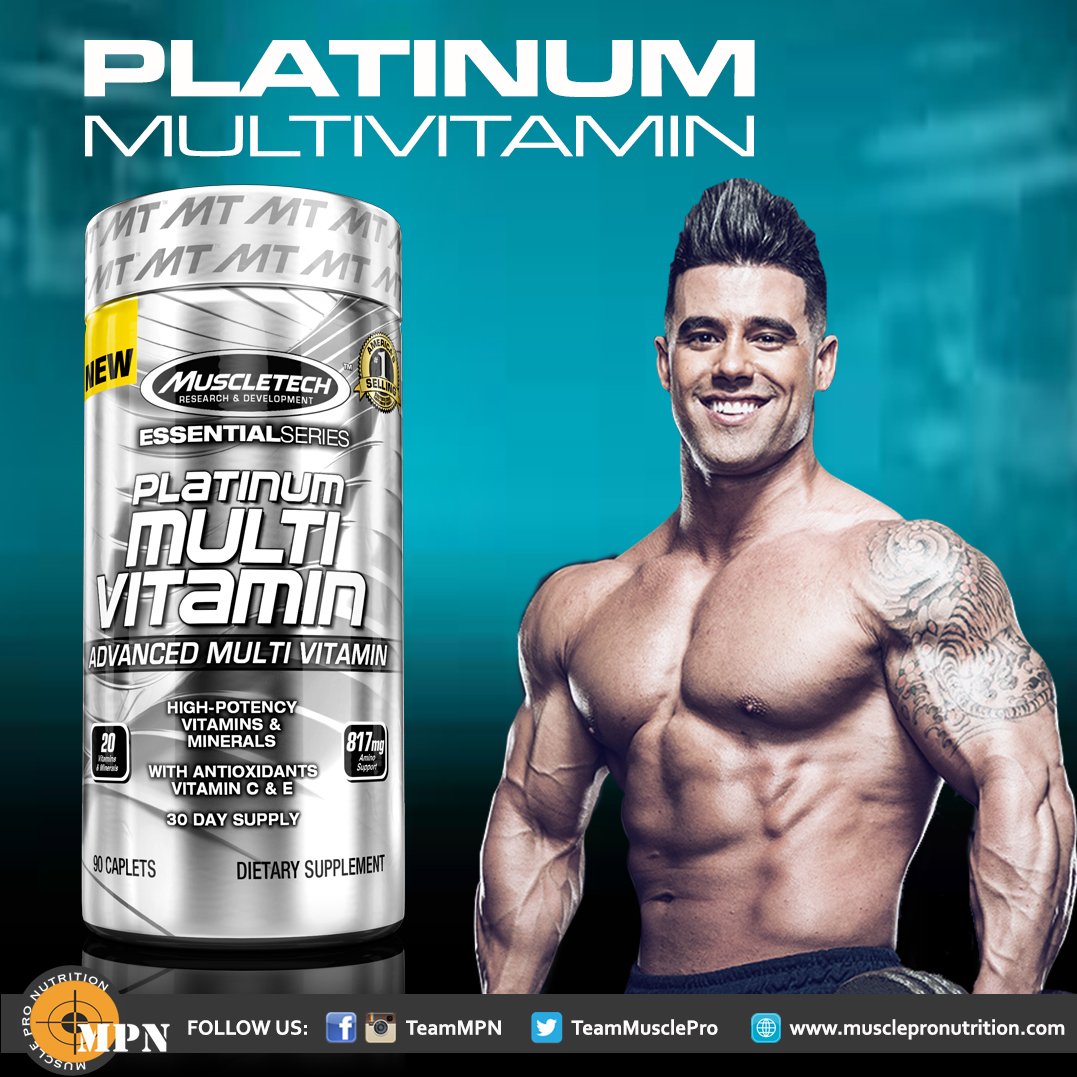 TeamMusclePro's tweet photo. Get your daily dose of high-potency #vitamins and #minerals with @MuscleTech PLATINUM MULTIVITAMIN. #multivitamin #muscletech #supplements #truempn #TeamMusclePro https://t.co/l01zrQhT5o