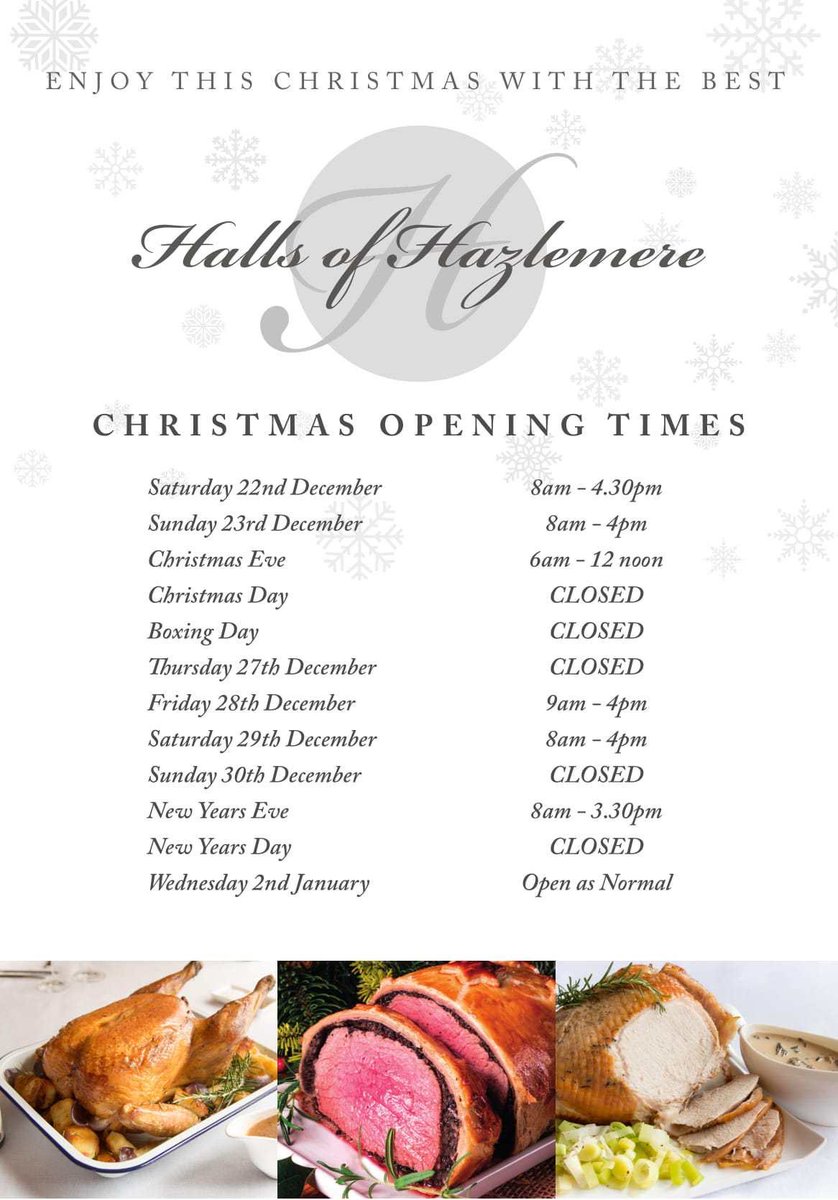 Please take note of our Christmas opening hours next week 🎅🏻🎄🥳