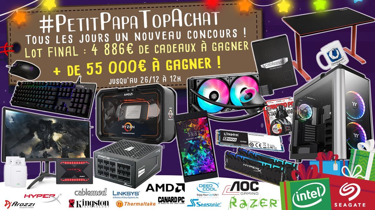TopAchat's tweet image. Le gargantuesque #LotFinal du #PetitPapaTopAchat est là 🔥🔥🔥🔥🔥🔥🔥🔥 4 886 € de matos à gagner 😱😱😱

Gooooooo #RT !!!!!!!!!!!!!!!