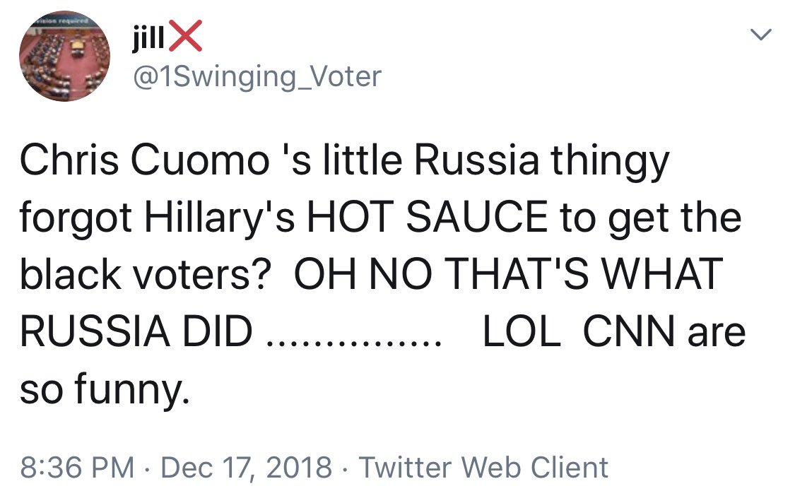The myth persists. After reports this week that Russia used social media to target black voters with disinformation about how to vote and about Hillary Clinton’s record, a common refrain among left and right wing critics online? “Russia didn’t make her talk about hot sauce.”
