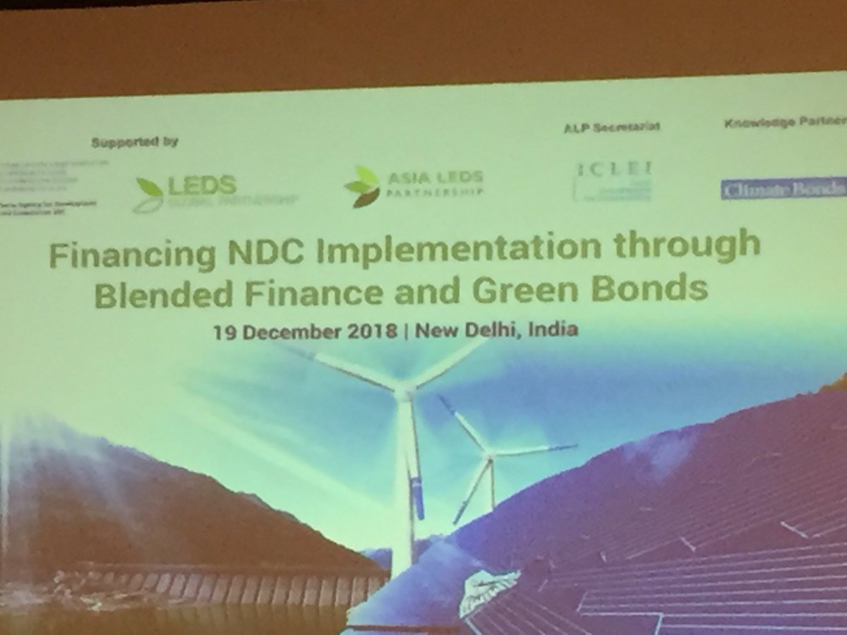 joanne_manda's tweet photo. COP24 just concluded now continues the real work to accelerate NDC implementation. Green bonds are a big part of this #InvestmentCOP @APRC_CF  sharing regional experiences in Delhi with a group of dedicated practitioners from @AsiaLEDS https://t.co/HKYryHFT2w
