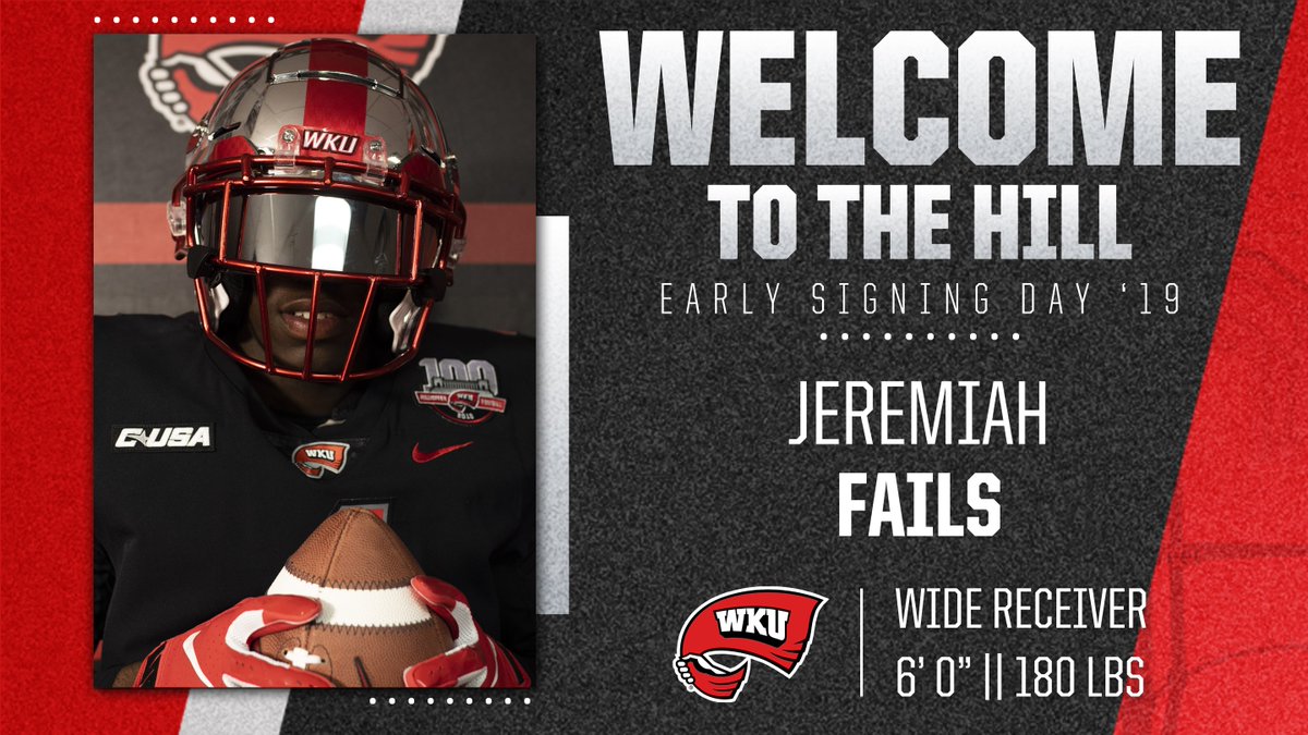 WKUFootball's tweet photo. 🔔 #WelcomeToTheHill 🔔

Ocoee, Florida stand up! @JeremiahFails4 is IN!

📊 | https://t.co/y3ksUPZCON https://t.co/aac4kSiivj