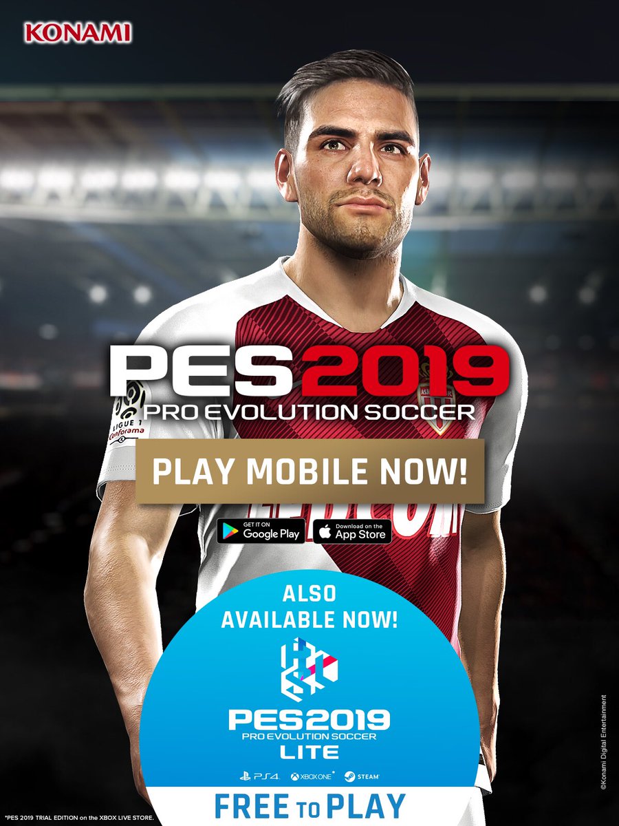 Join me and experience the beautiful game. #PES2109Mobile is out now! Also, play #PES2019 on consoles for free with #PES2019LITE. On mobile and console, #FeelThePowerOfFootball.
📱PES 2019 Mobile: app.adjust.com/3fnzpy5
🎮PES 2019 Lite: konami.com/wepes/2019