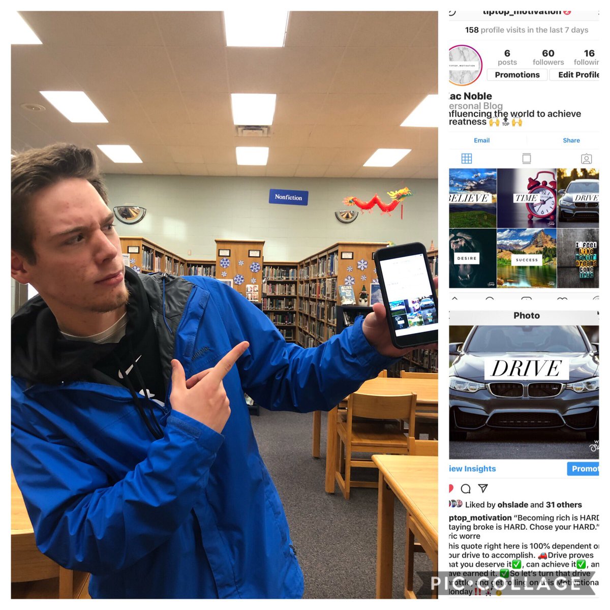 OFHSLibrary's tweet image. So proud of Zac, great example of Digital Citizenship, using social media to make a difference!  Follow him on Instagram at tiptop_motivation for daily motivational images &amp;amp; quotes &amp;amp; inspirational comments! #digcit #whatwedo #futurereadibs #istelibs #ofarmpride #OFPride