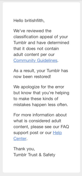 Restored, for now. #tumblrpurge https://t.co/l2irLDh4hJ<a href="/tag/tumblrpurge"class="tags">#tumblrpurge</a>