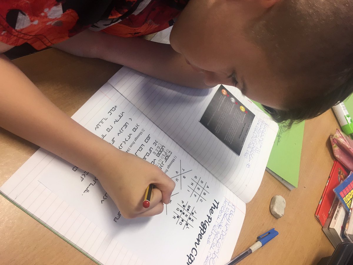 gwyrosydd2010's tweet photo. Pigpen cypher and Caesar shift codes. Excellent resilience to crack the codes. #gsplit #gspnum #secretagents https://t.co/6IezwhW64C