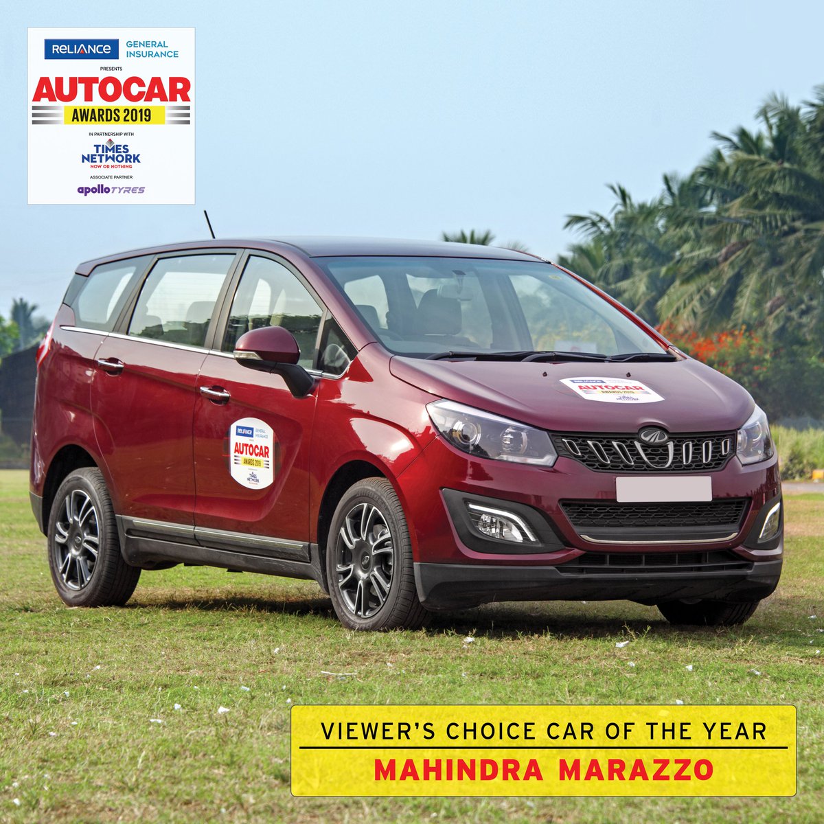 autocarindiamag's tweet photo. This, dear viewers, is your pick - the @Mahindra_Auto Marazzo is the Viewers' Choice Car of the Year. #AutocarAwards2019

@RelianceGenIn @apollotyres @TimesNow https://t.co/HBHtZBsLJW