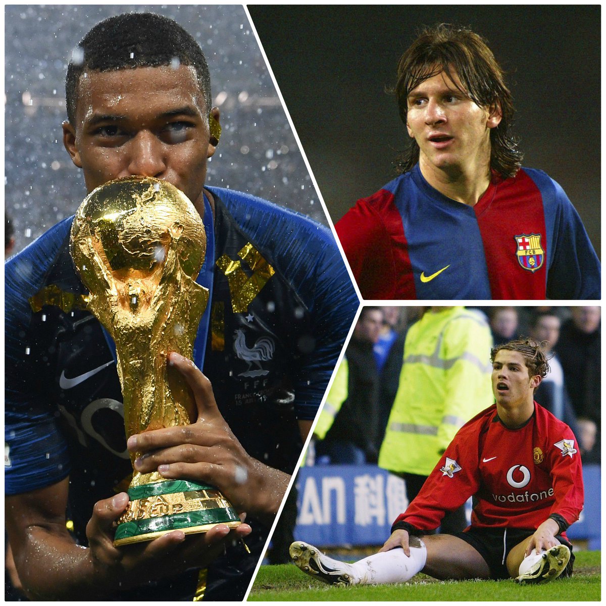 OptaJean's tweet photo. 20 - Kylian Mbappe v Lionel Messi et Cristiano Ronaldo à 20 ans (clubs tcc + sélection) :

@KMbappe 🇫🇷 - 150 matches (73 buts)

Messi 🇦🇷 - 84 matches (30 buts)

C. Ronaldo 🇵🇹 - 123 matches (23 buts)

Fou. https://t.co/SHcT0Wa9gh