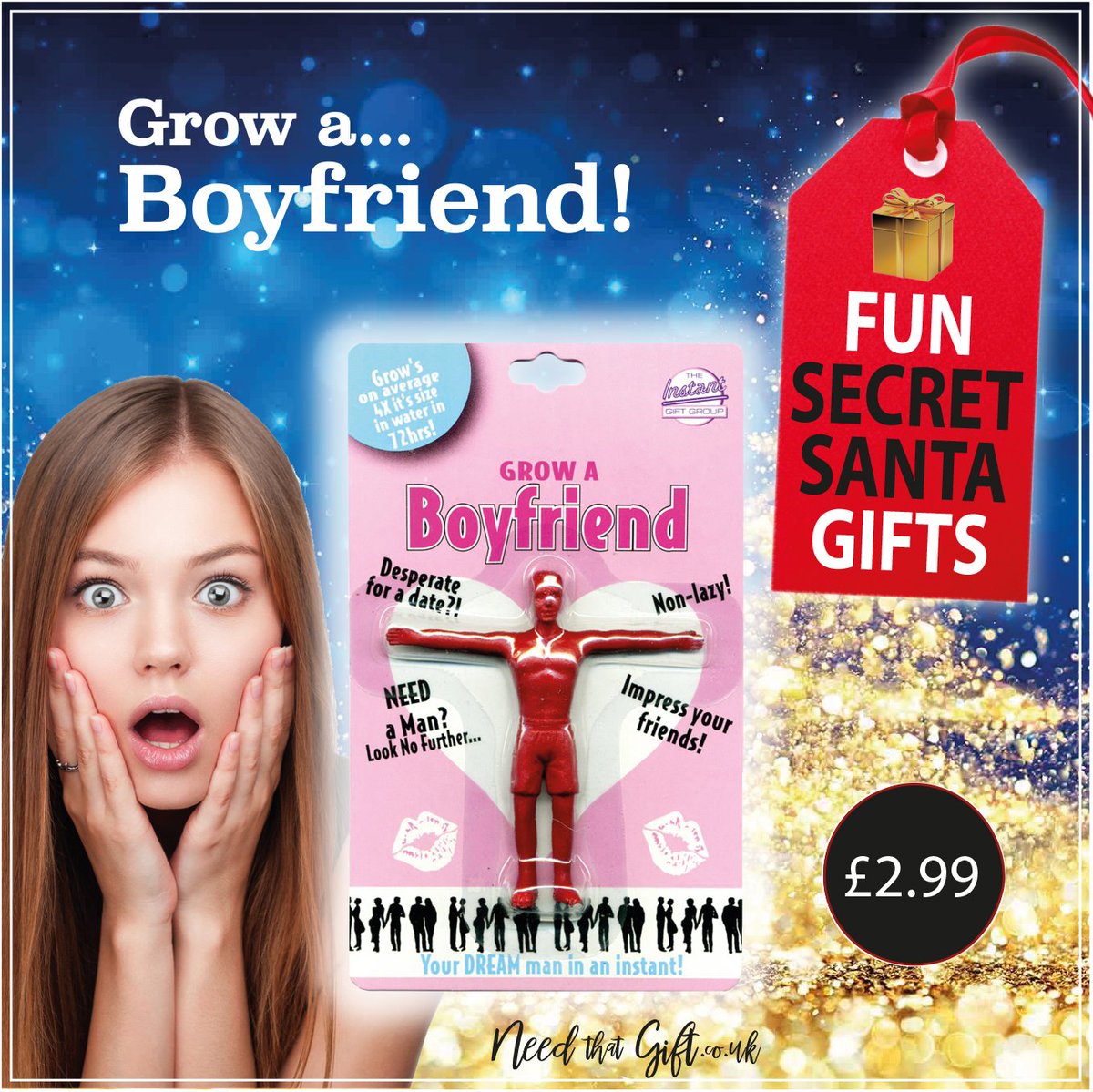 NeedThatGift's tweet image. Still not bought all your gifts? Don't worry, there is still time...⏰🚛🎁

GROW a boyfriend is the perfect Secret Santa gift. He's your dream man in an instant...😄

&amp;gt;&amp;gt; goo.gl/8oGGa4

#SecretSanta #Christmasgifts