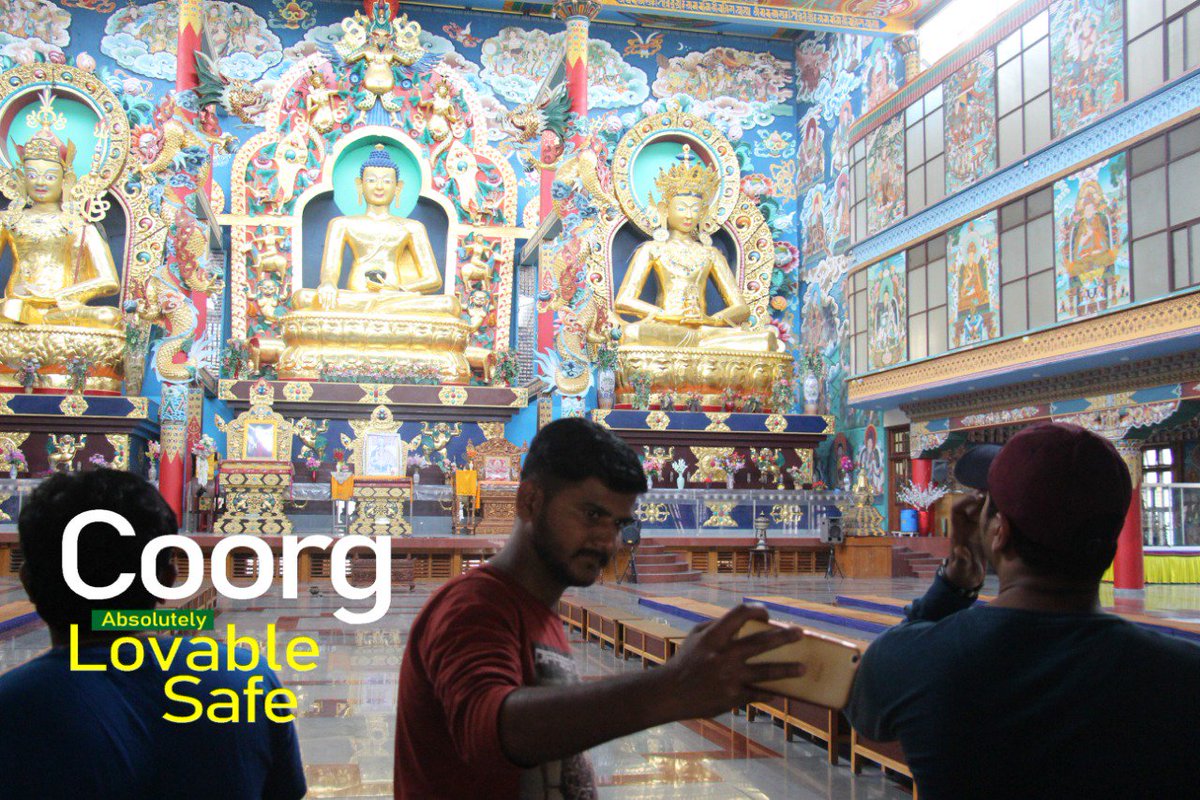 coorgisback's tweet image. On 19th of December 2018, at evening 5 Pm, A visit to the famous Bylukuppe Golden temple made our evening more Beautiful!
Glimpses given below conveys Coorg is absolutely Lovable, Safe and Back to its Glory!
#Coorg #Kodagu #Kushalnagar #glory #lovable #safe #travel  #Buddhism