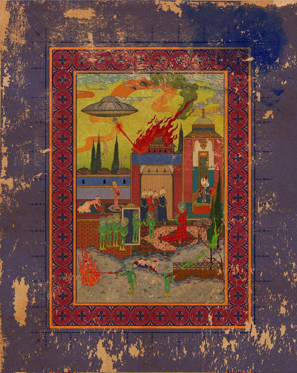 Tim Burton's "Mars Attacks!"in Ottoman  #miniature style by  @_Muratpalta