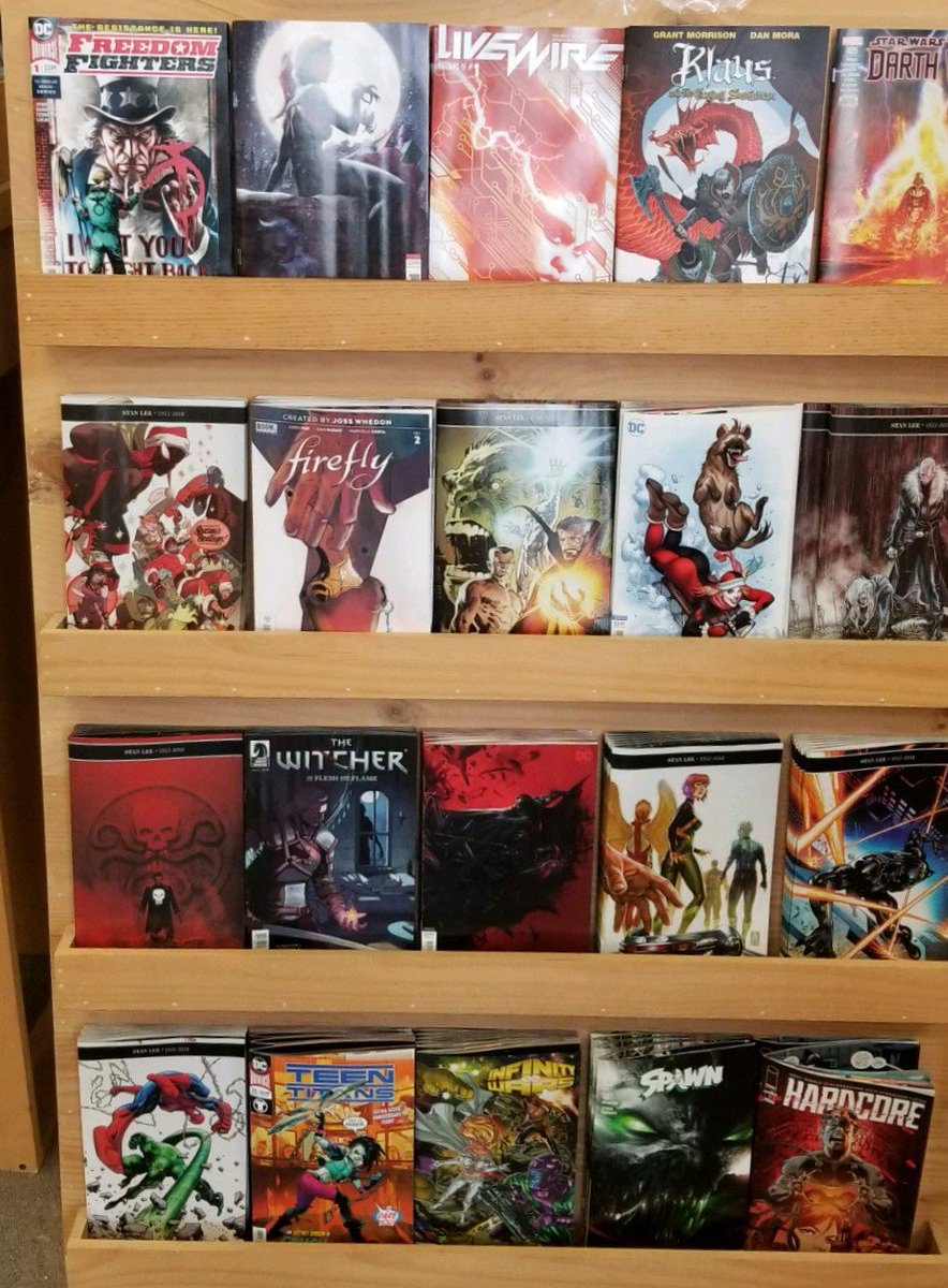 BorderlandsC&G (@borderlandscg) on Twitter photo #NCBD! Lots of great books this week! Check out the <a href="/Marvel/">Marvel Entertainment</a> Stan Lee Tribute covers, we also have <a href="/DCComics/">DC Comics</a> Freedom Fighters #1 (written by <a href="/SCComicon/">SC Comicon</a> guest <a href="/robertvenditti/">Robert Venditti</a> ). New from <a href="/ValiantComics/">Valiant Entertainment</a> Livewire #1 & from <a href="/boomstudios/">BOOM! Studios</a> Klaus and the Crying Snowman.
#SupportYourLCS #NCBD! Lots of great books this week! Check out the <a href="/Marvel/">Marvel Entertainment</a> Stan Lee Tribute covers, we also have <a href="/DCComics/">DC Comics</a> Freedom Fighters #1 (written by <a href="/SCComicon/">SC Comicon</a> guest <a href="/robertvenditti/">Robert Venditti</a> ). New from <a href="/ValiantComics/">Valiant Entertainment</a> Livewire #1 & from <a href="/boomstudios/">BOOM! Studios</a> Klaus and the Crying Snowman.
#SupportYourLCS