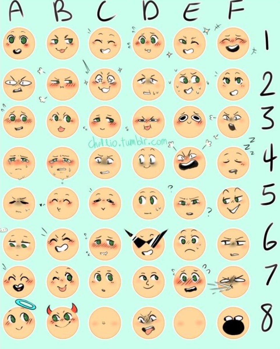 Cartoon Expressions Chart