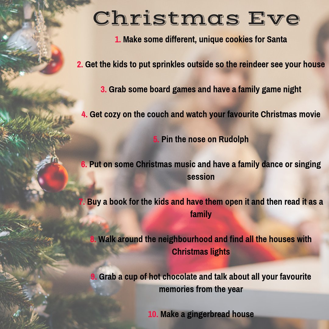 Christmas is about spending time with those you love so here is some fun family ideas for Christmas Eve!

#WisdomWednesday #citybrokerage #HamOnt