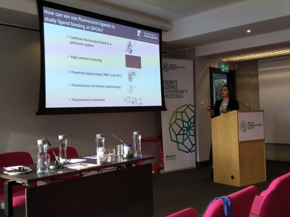 guta1610's tweet photo. This very @COMPARE_UoBUoN @PPNNottingham @UoNLifeSci session was kick-started by @Leigh_Stoddart mesmerising us with her elegant @nchembio @naturemethods @FrontiersIn papers using #pherastar #fluorescence #BRET for understanding the molecular #pharmacology of #GPCR https://t.co/s6qZqHP2uU