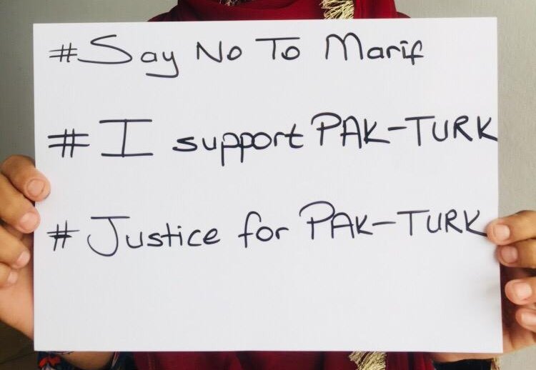 pakturkfamily1's tweet photo. PakTurk students' hearts beat as one as they stand against slander and injustice by the news about the decision of the Supreme Court of Pakistan. PakTurk students demand justice. Dear PM @ImranKhanPTI, raise your voice of conscience, Let gross injustice end! #JusticeForPakTurk https://t.co/bKMn35AaFR